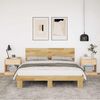 vidaXL Bed Frame with Headboard without Mattress 150x200 cm Solid Wood Oak