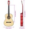vidaXL 12 Piece Classical Guitar Beginner Set 4/4 39