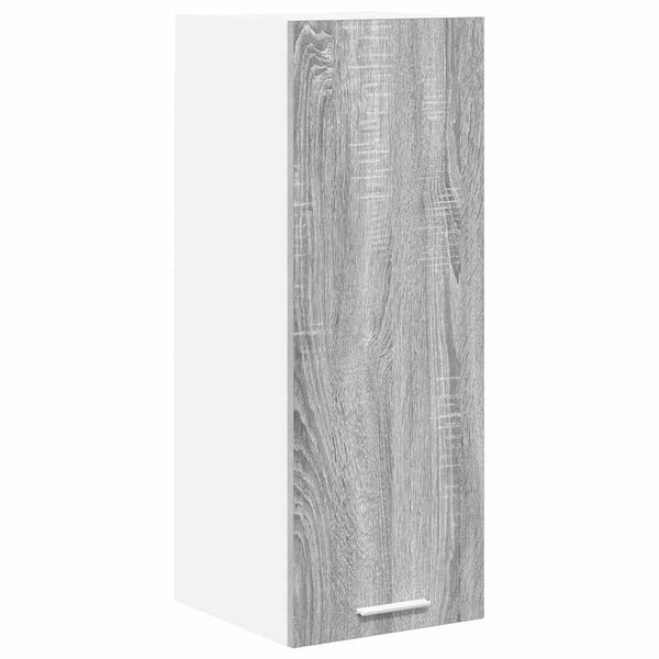 vidaXL Hanging Cabinet with Door Grey Sonoma and White 30 x 31 x 80 cm