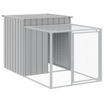 vidaXL Chicken Cage with Run Light Grey 110x1017x110 cm Galvanised Steel