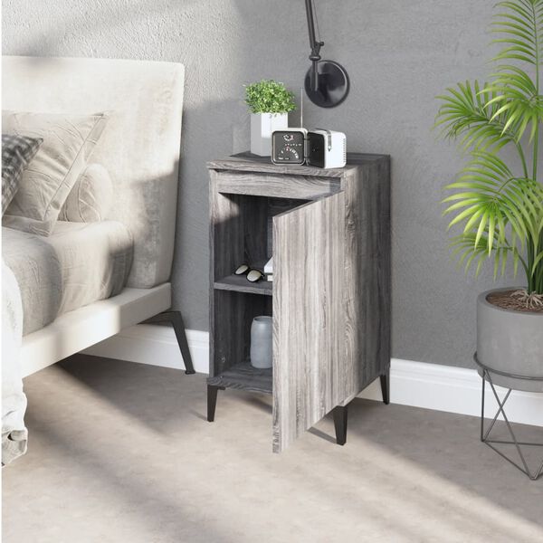vidaXL Bedside Cabinet Grey Sonoma 40x35x70 cm Engineered Wood