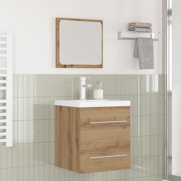 vidaXL Bathroom Furniture Set 2 pcs Black Oak Engineered Wood