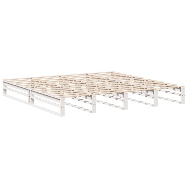 vidaXL Bed Frame without Mattress White 180x200 cm Super King Solid Wood Pine