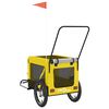 vidaXL Pet Bike Trailer Yellow and Black Oxford Fabric and Iron