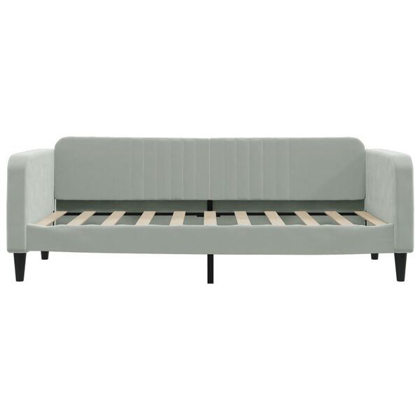 vidaXL Daybed with Mattress Light Grey 90x190 cm Velvet