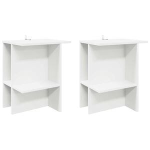 vidaXL Coffee Table 2 pcs White 40 x 30 x 49 cm Engineered Wood