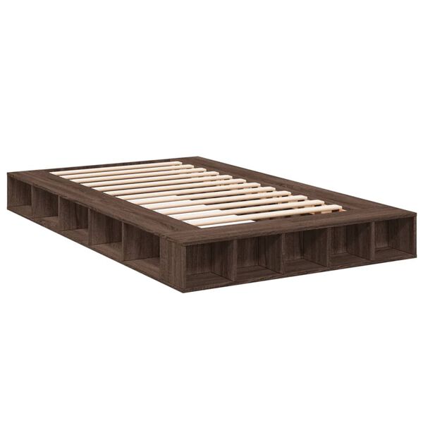 vidaXL Bed Frame without Mattress Brown Oak 140x190 cm