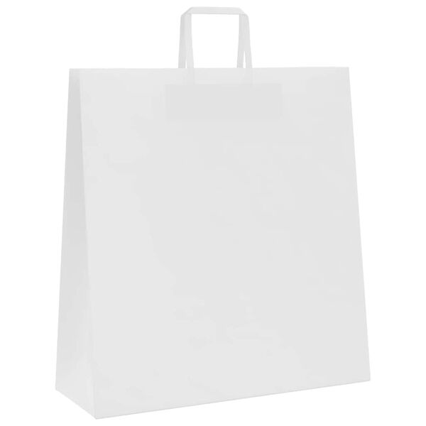 vidaXL Paper Bags 250 pcs with Handles White 45x17x48 cm