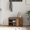vidaXL Hall Bench Old Wood 80 x 38 x 46 cm Engineered Wood and Fabric