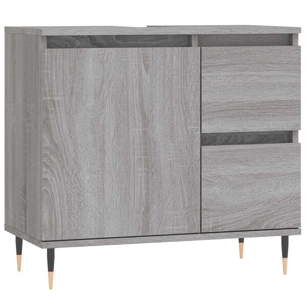 vidaXL Bathroom Cabinet Grey Sonoma 65x33x60 cm Engineered Wood