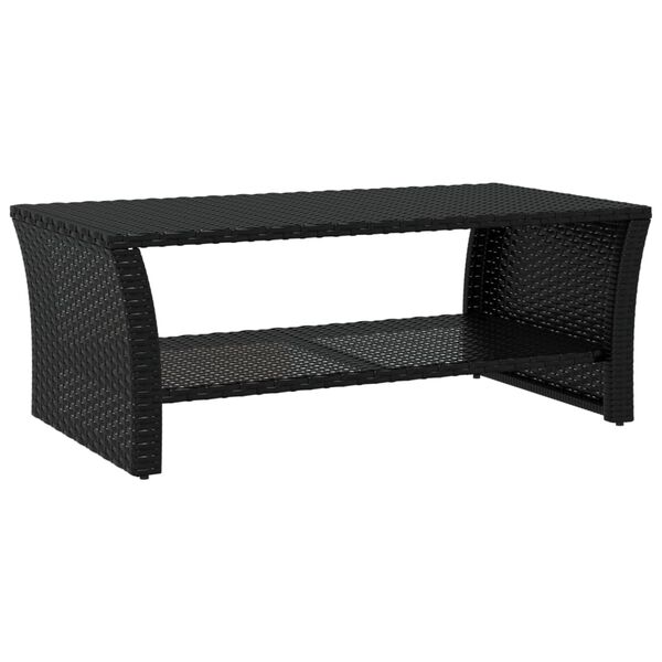 vidaXL Coffee Table Black 100x50x40 cm Poly Rattan