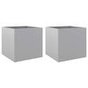 vidaXL Planters 2 pcs Silver 42x40x39 cm Galvanised Steel