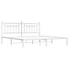 vidaXL Metal Bed Frame without Mattress with Headboard White 193x203cm