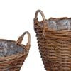 vidaXL Planter Basket with Storage 2 pcs Brown Lacak Rattan