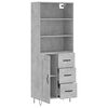 vidaXL Highboard Concrete Grey 69.5x34x180 cm Engineered Wood
