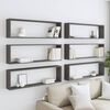 vidaXL Wall Cube Shelf 6 pcs Grey 100x15x30 cm Engineered Wood