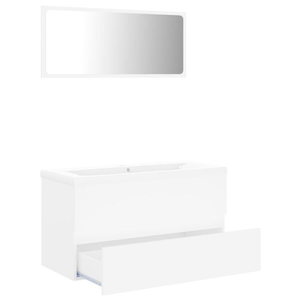 vidaXL Bathroom Furniture Set White Engineered Wood
