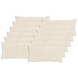 vidaXL Cushion Cover 12 pcs HEERLEN White 40 x 80 cm Faux Rabbit Fur