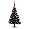 vidaXL Artificial Pre-lit Christmas Tree Black 120 cm PVC