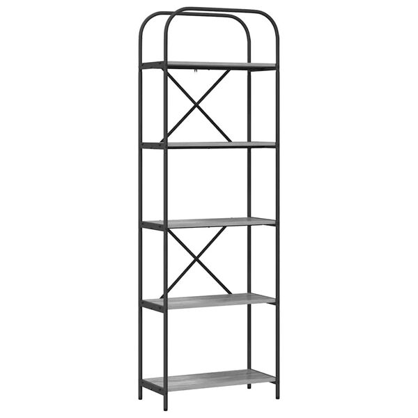 vidaXL Bookshelf Grey Sonoma 60 x 30 x 183 cm Engineered wood