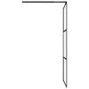 vidaXL Walk-in Shower Wall 80x195 cm Half Frosted ESG Glass Black
