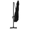 vidaXL Roma Parasol Black 286 x 285 x 265 cm Polyester and Aluminium