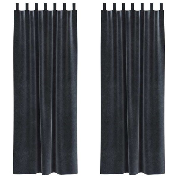 vidaXL Blackout Curtains 2 pcs Dark Grey 140 x 225 cm Velvet
