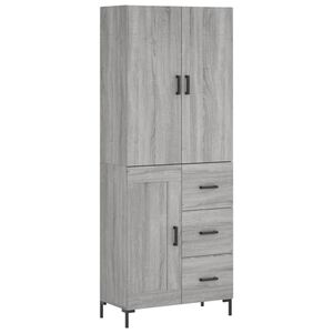 vidaXL Highboard Grey Sonoma 69.5x34x180 cm Engineered Wood
