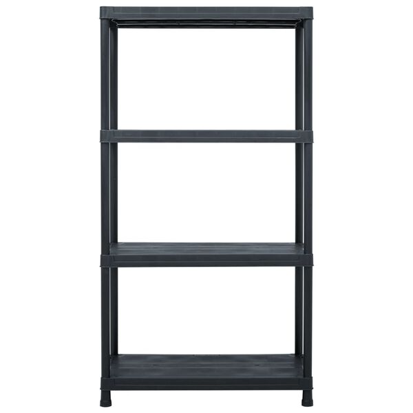 vidaXL Storage Shelf Rack Black 100 kg 60x30x138 cm Plastic