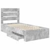vidaXL Bed Frame Concrete Grey and Silver 70 x 190 cm Engineered Wood