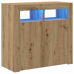 vidaXL Sideboard with LED Lights Artisan Oak 80x35x75 cm