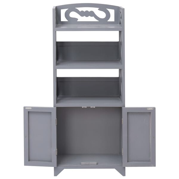 vidaXL Bathroom Cabinet Grey 46x24x116 cm Paulownia Wood