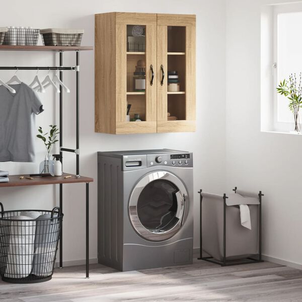 vidaXL Wall Mounted Cabinet Sonoma Oak 69.5x34x90 cm Engineered Wood