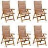 vidaXL Reclining Garden Chairs 6 pcs Natural Solid Acacia Wood