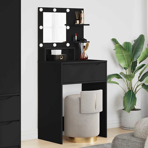 vidaXL Bedroom Dressing Tables with Drawer Black 80 x 39.6 x 135 cm