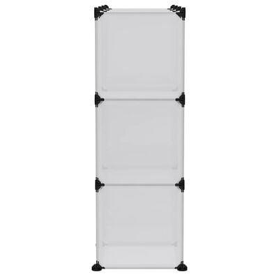 vidaXL Storage Cube Organiser with 9 Cubes and Doors Transparent PP
