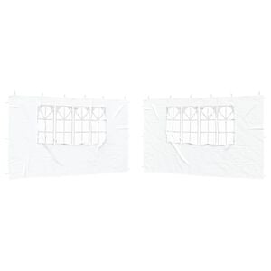 vidaXL Party Tent Sidewall 2 pcs 400 x 195 cm White PE and Steel
