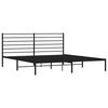 vidaXL Metal Bed Frame without Mattress with Headboard Black 200x200cm