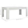 vidaXL Dining Table High Gloss White 180x90x76 cm Engineered Wood
