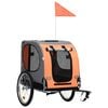 vidaXL Pet Bike Trailer | Orange and Grey | Oxford fabric and steel