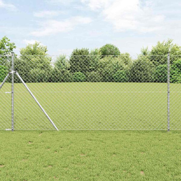vidaXL Chain Link Fence Silver 10 x 1.2 m Galvanised steel