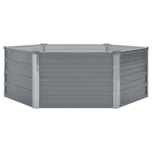 vidaXL Raised Garden Bed 129x129x45 cm Galvanised Steel Grey