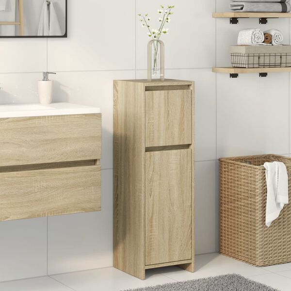 vidaXL Bathroom Cabinet Sonoma Oak 30x30x95 cm Engineered Wood