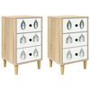 vidaXL Bedside Cabinet HANAU 2 pcs Sonoma Oak 36 x 33 x 60 cm