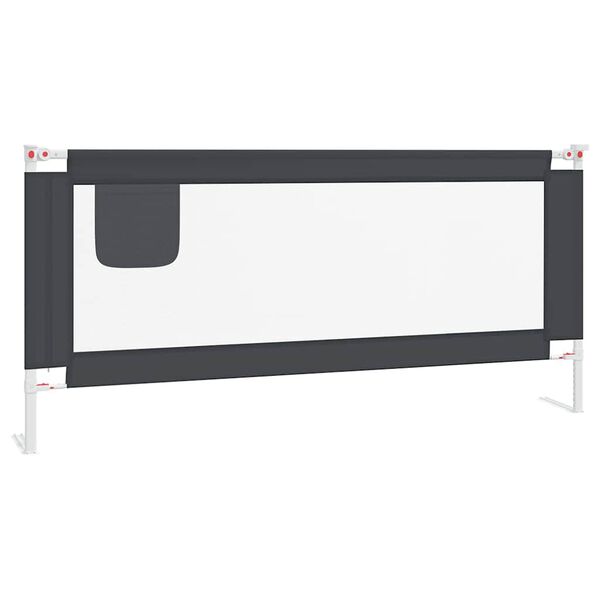 vidaXL Toddler Safety Bed Rail Dark Grey 200x25 cm Fabric