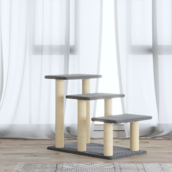 vidaXL Cat Tree with Sisal Scratching Posts Light Grey 50.5 cm