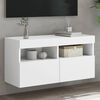 vidaXL TV Wall Cabinet with LED Lights White 80x30x40 cm
