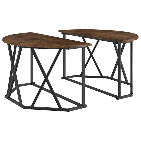 vidaXL Coffee Table Smoked Oak 80 x 80 x 42 cm