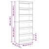 vidaXL Book Cabinet Grey Sonoma 80 x 30 x 198 cm Engineered Wood