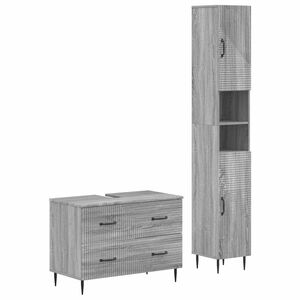 vidaXL 2 Piece Bathroom Cabinet Set HAARLEM Grey Sonoma